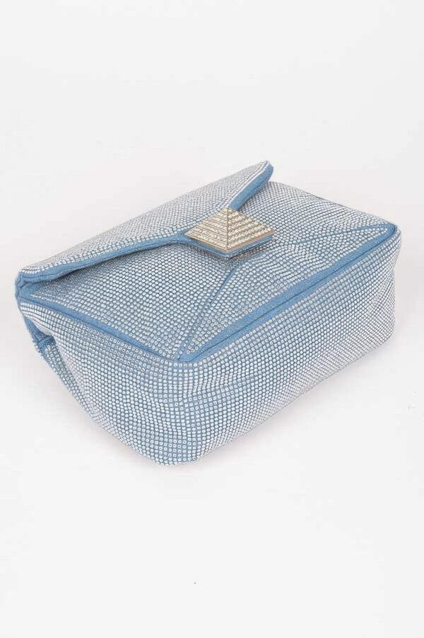 Denim Clutch with Hot Fix Rhinestones