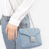 Denim Clutch with Hot Fix Rhinestones
