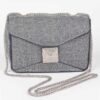 Denim Clutch with Hot Fix Rhinestones