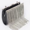 Metallic Rhinestone Fringe Party Clutch