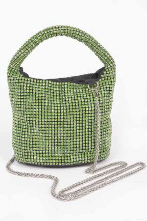 Rhinestone Small Bucket Bag – Stone Sparkle Finish