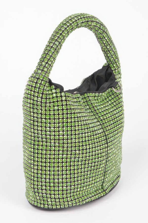 Rhinestone Small Bucket Bag – Stone Sparkle Finish