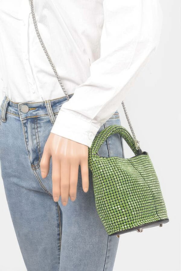 Rhinestone Small Bucket Bag – Stone Sparkle Finish