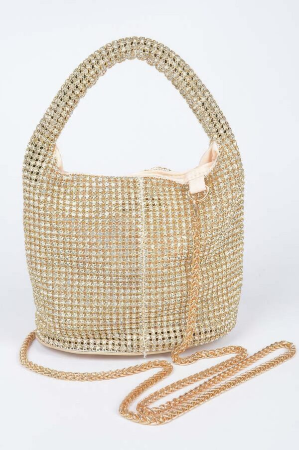 Rhinestone Small Bucket Bag – Stone Sparkle Finish