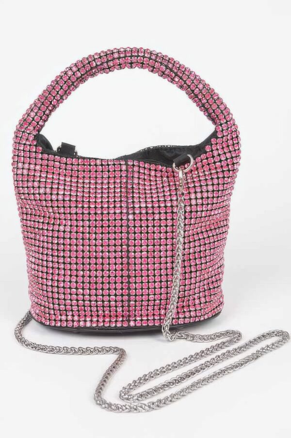 Rhinestone Small Bucket Bag – Stone Sparkle Finish