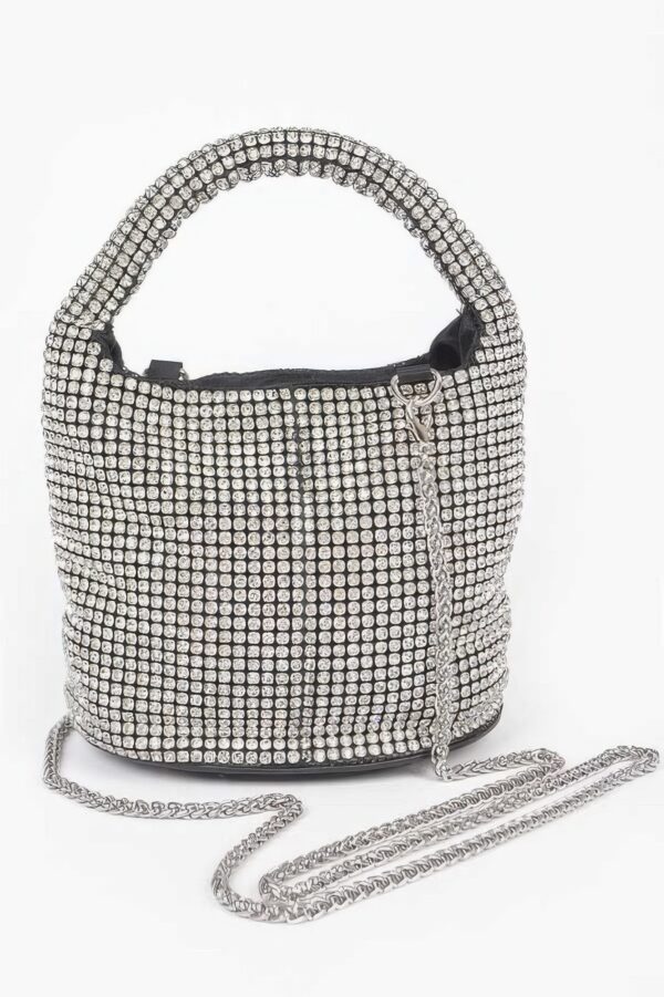 Rhinestone Small Bucket Bag – Stone Sparkle Finish