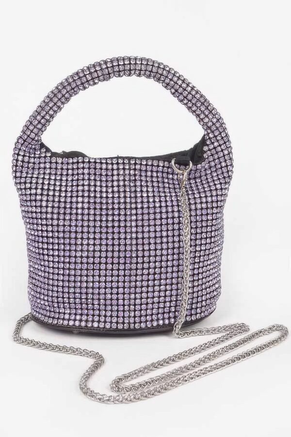 Rhinestone Small Bucket Bag – Stone Sparkle Finish