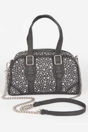 Denim Hot-Fix Crossbody Bag with Rhinestones
