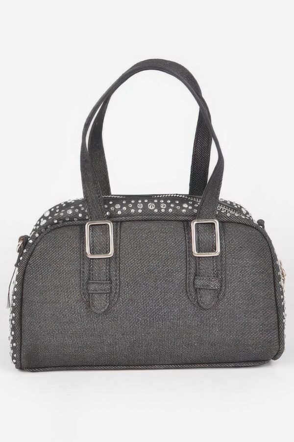 Denim Hot-Fix Crossbody Bag with Rhinestones