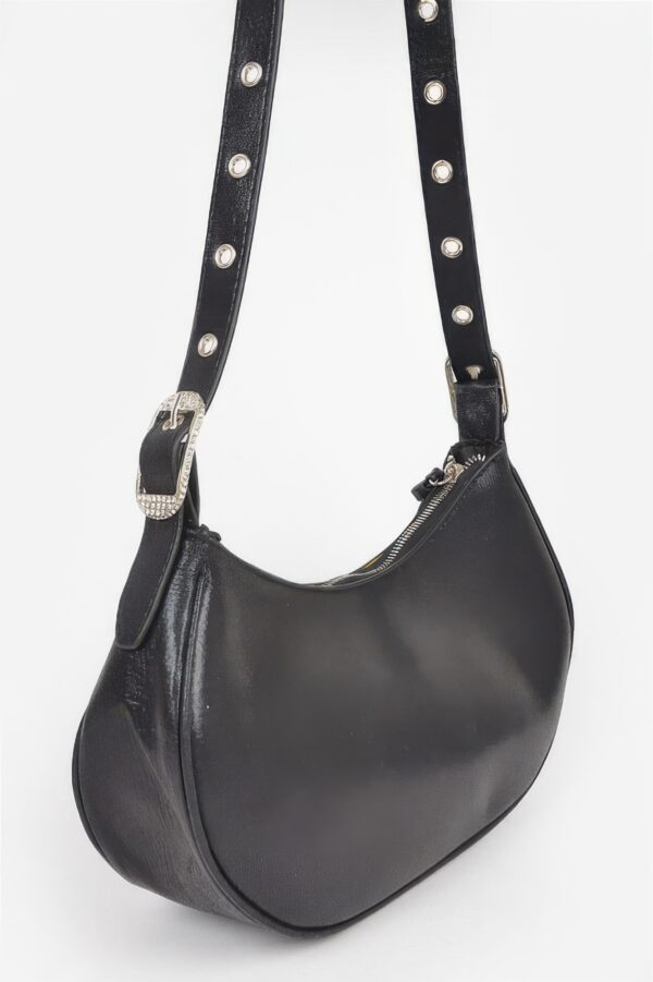 Shiny Hot Fix Rhinestone Shoulder Bag – Compact Evening