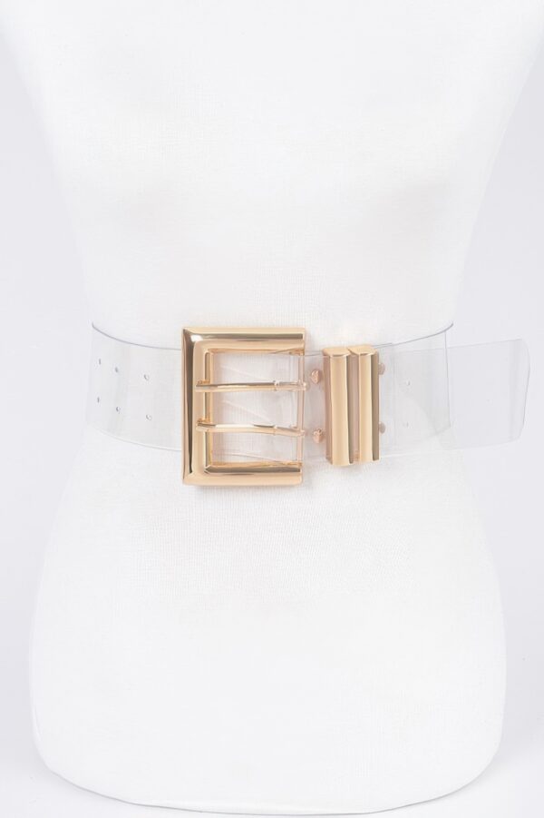 Transparent PVC Belt with Metal Buckle – Clear
