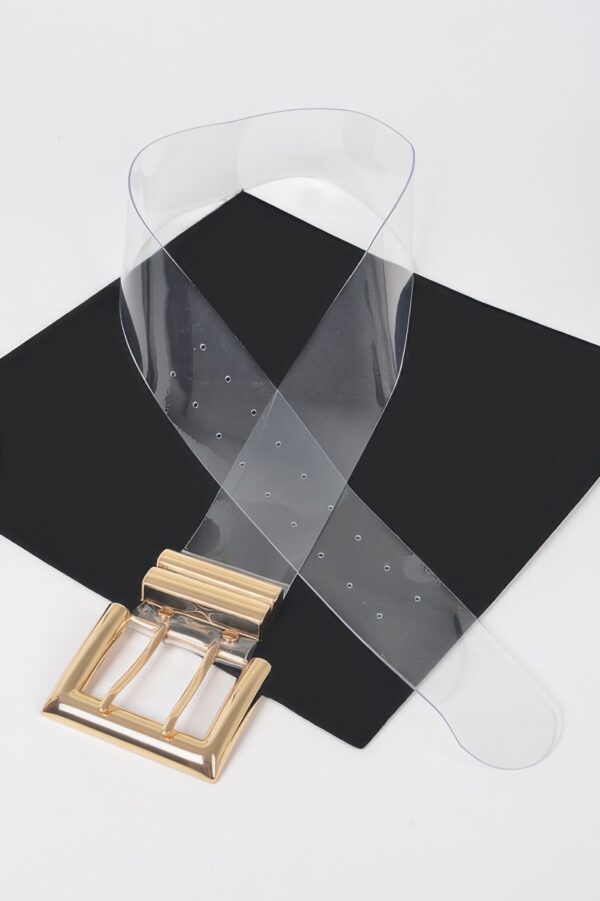 Transparent PVC Belt with Metal Buckle – Clear
