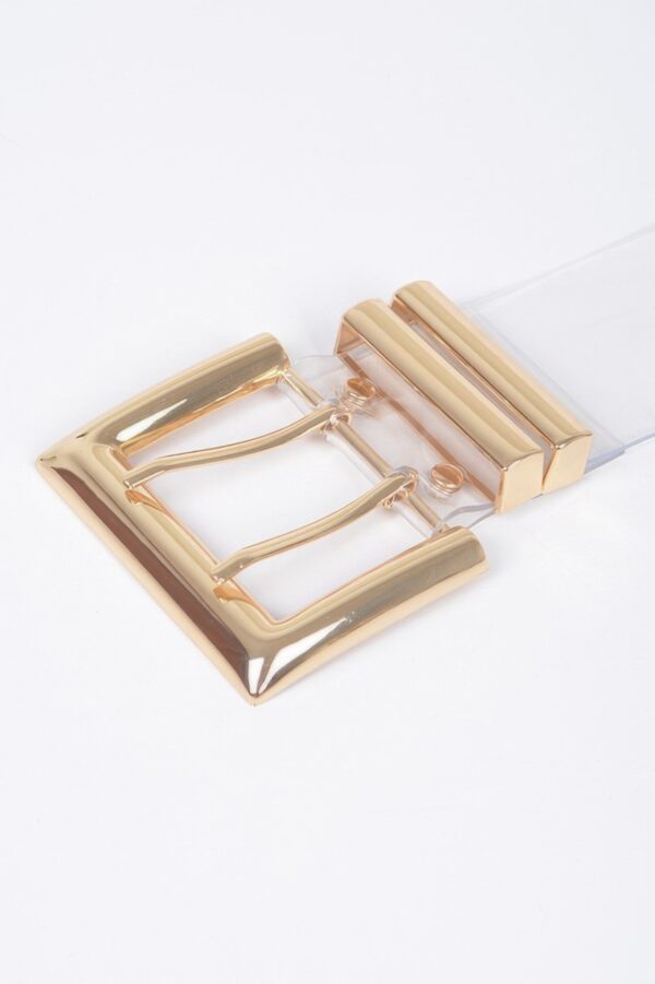 Transparent PVC Belt with Metal Buckle – Clear
