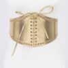 Faux Leather Eyelet Corset Belt – Wide 6″ Silhouette