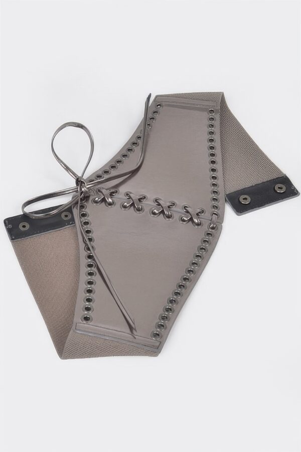 Faux Leather Eyelet Corset Belt – Wide 6″ Silhouette