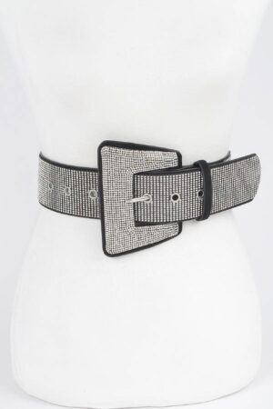 Rhinestone Hot Fix Belt – PU Strap with Sparkling Stones
