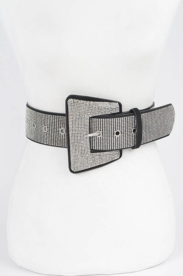 Rhinestone Hot Fix Belt – PU Strap with Sparkling Stones