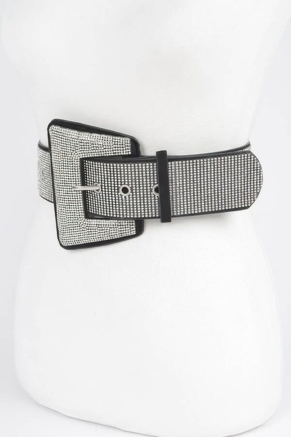 Rhinestone Hot Fix Belt – PU Strap with Sparkling Stones