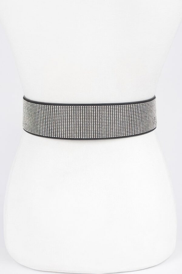 Rhinestone Hot Fix Belt – PU Strap with Sparkling Stones