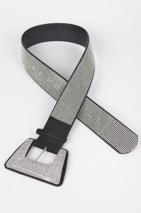 Rhinestone Hot Fix Belt – PU Strap with Sparkling Stones