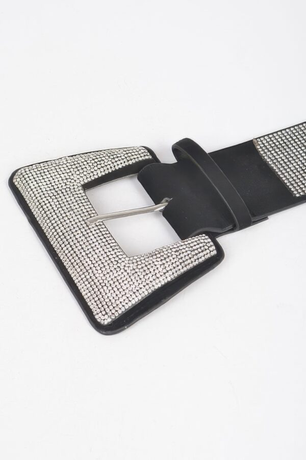 Rhinestone Hot Fix Belt – PU Strap with Sparkling Stones