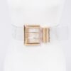 Plus-Size Elastic Belt with Polished Metal Buckle