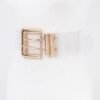 Plus-Size Elastic Belt with Polished Metal Buckle
