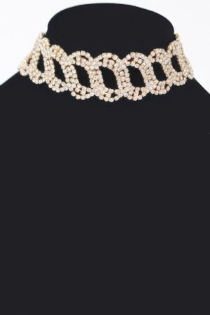 Rhinestone Chain Choker – Delicate Neckline Sparkle