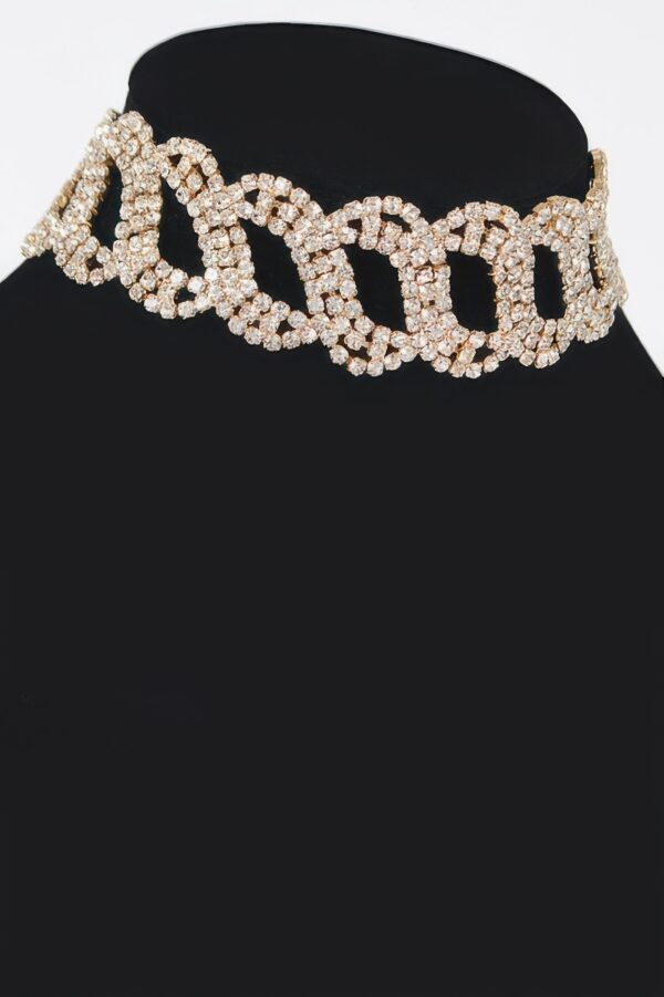 Rhinestone Chain Choker – Delicate Neckline Sparkle