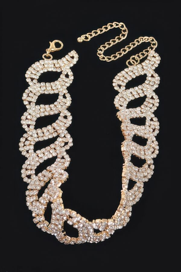 Rhinestone Chain Choker – Delicate Neckline Sparkle