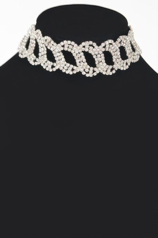 Rhinestone Chain Choker – Delicate Neckline Sparkle