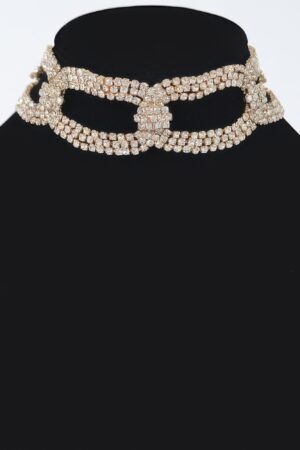 Rhinestone Chain Choker – Neckline Sparkle