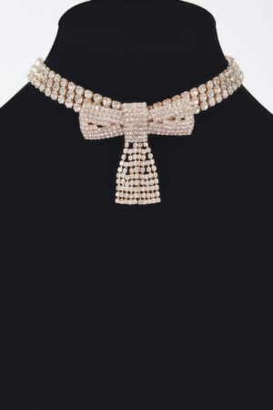Sparkling Rhinestone Ribbon Choker – 12in Adjustable