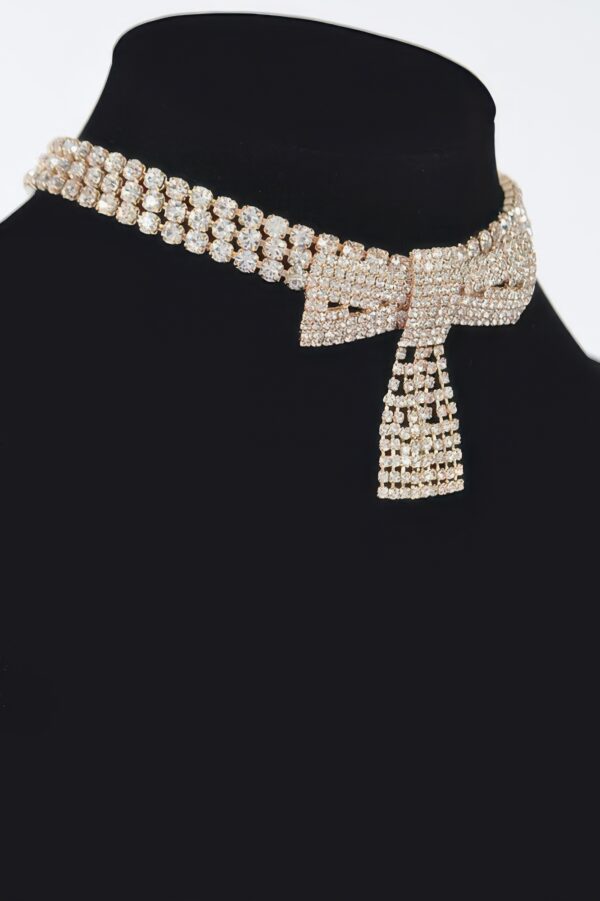 Sparkling Rhinestone Ribbon Choker – 12in Adjustable