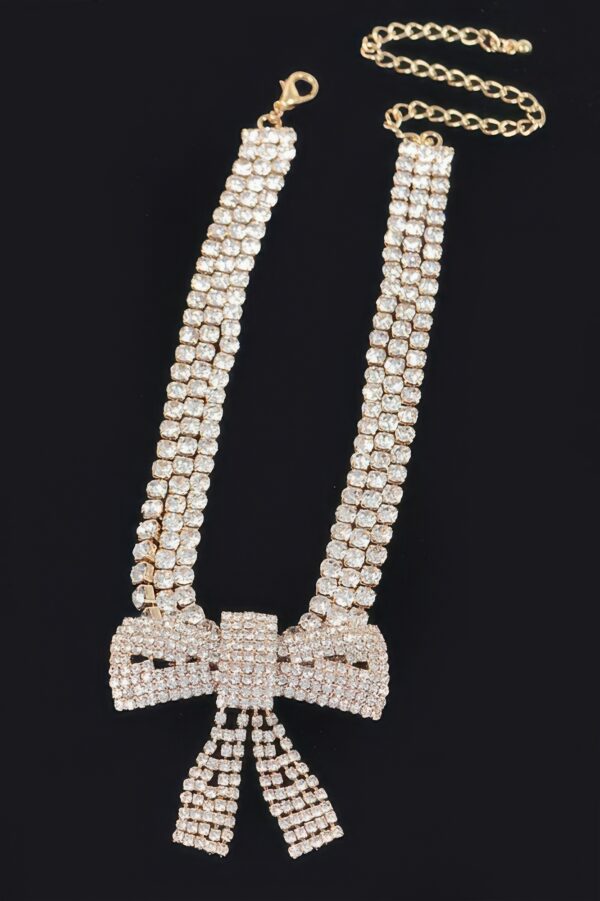 Sparkling Rhinestone Ribbon Choker – 12in Adjustable