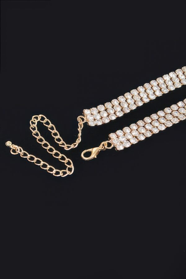 Sparkling Rhinestone Ribbon Choker – 12in Adjustable