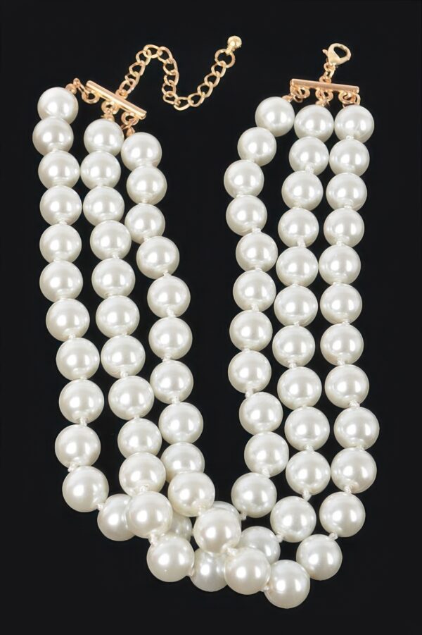 Faux Pearl Necklace & Earring Set – 14 inch Collarbone