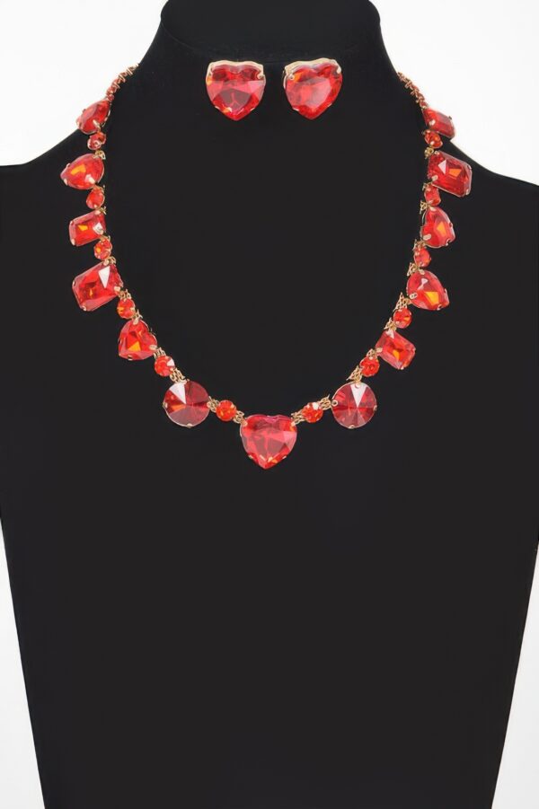 Stone Necklace & Earring Set – 13.5-inch Polished