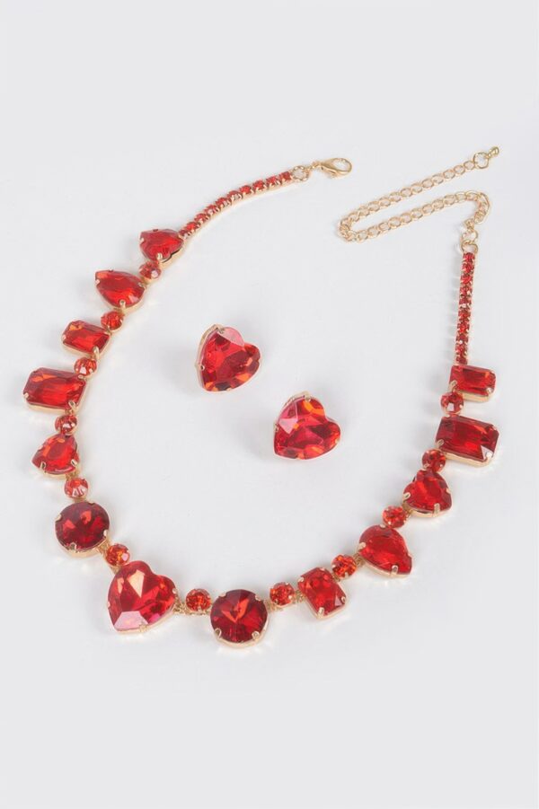 Stone Necklace & Earring Set – 13.5-inch Polished