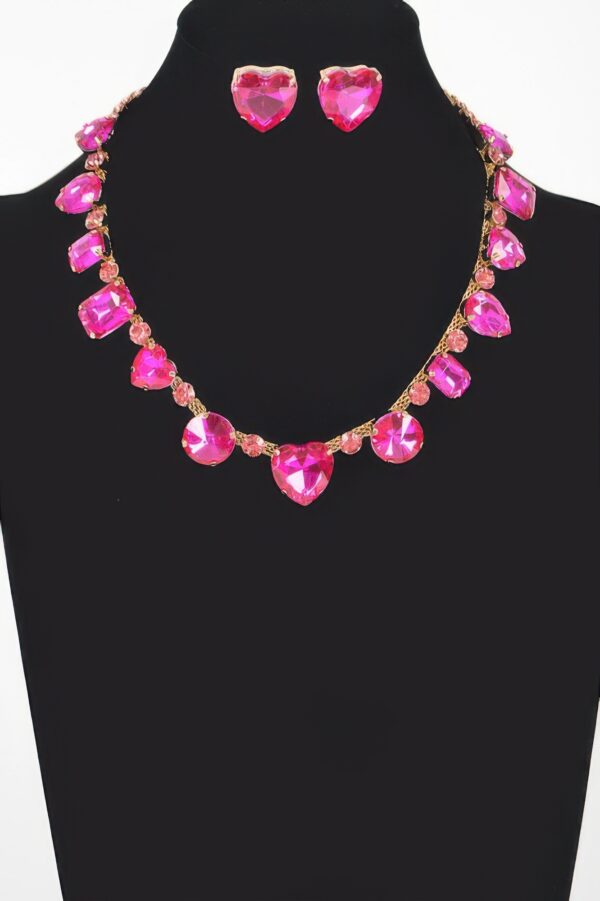Stone Necklace & Earring Set – 13.5-inch Polished