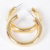 4cm Metal Pipe Hoop Earrings – Polished Circle
