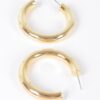 4cm Metal Pipe Hoop Earrings – Polished Circle