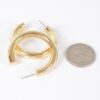 4cm Metal Pipe Hoop Earrings – Polished Circle