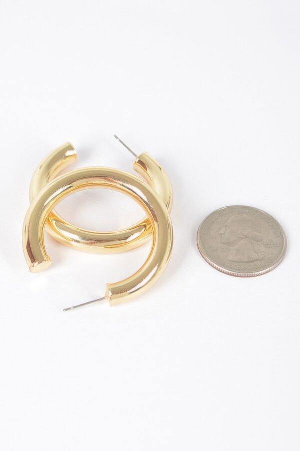 4cm Metal Pipe Hoop Earrings – Polished Circle