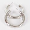 4cm Metal Pipe Hoop Earrings – Polished Circle