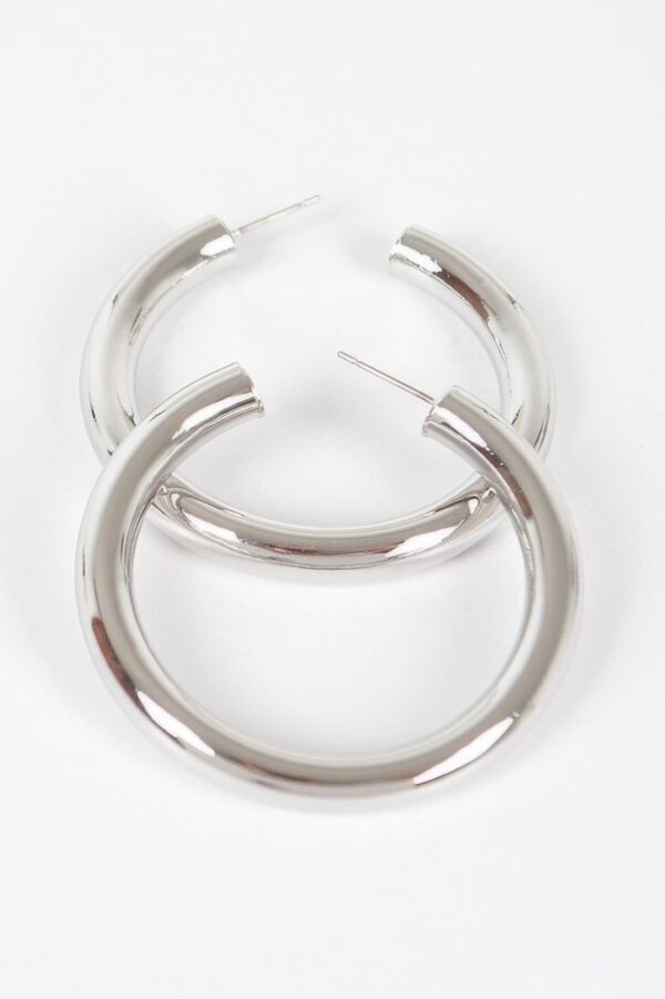Metal Pipe Hoop Earrings – 2 x 2 in Polished Hoops