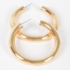Metal Pipe Hoop Earrings – 2 x 2 in Polished Hoops