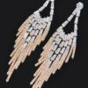 Cubic & Stone Fringe Drop Earrings