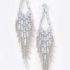 Cubic & Stone Fringe Drop Earrings