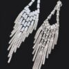 Cubic & Stone Fringe Drop Earrings